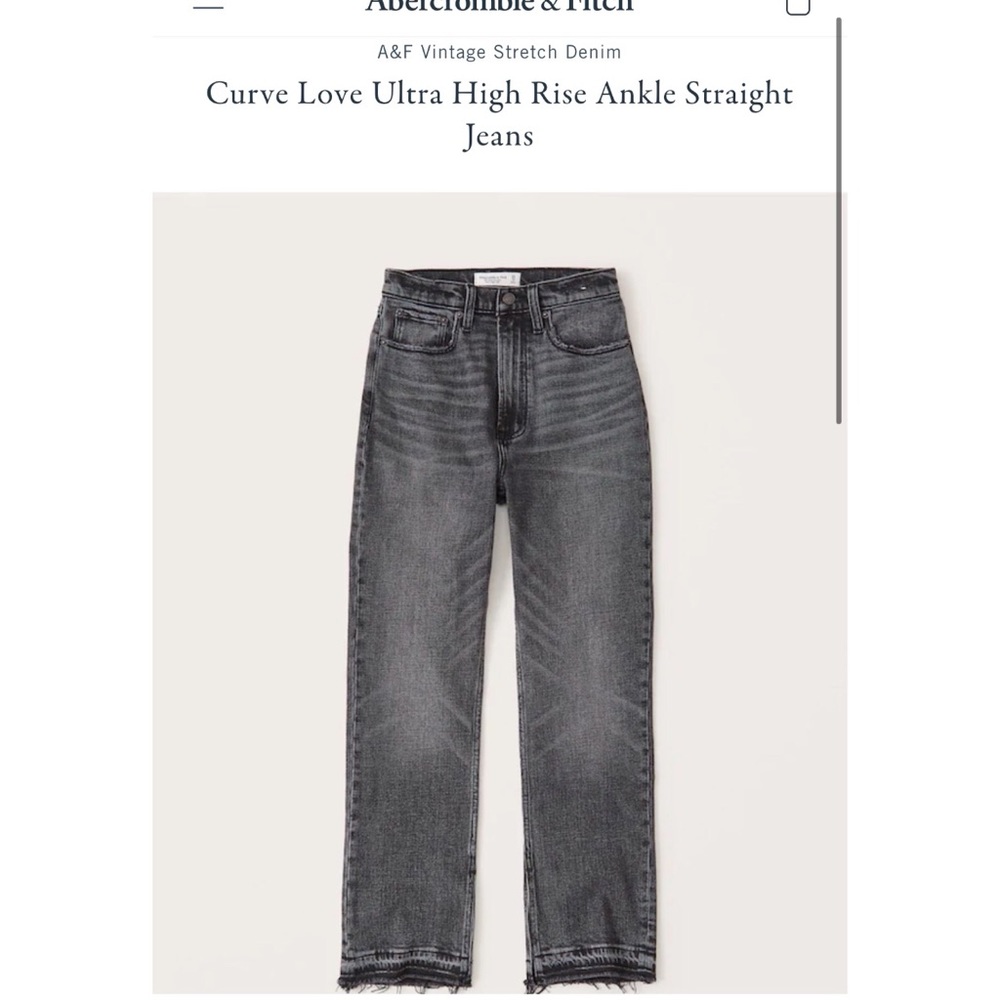 A&F Curve Love Ultra High Rise Ankle Straight Jean